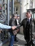 Trade unionists of French police meet the Minister of Interior