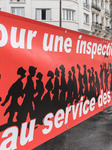 Jean-Luc Melenchon at the trade union rights in the labor inspectorate protest