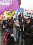 French Minister for Solidarity and Health in front of trade unionists