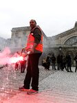 Demonstration in Paris of SNCF employees