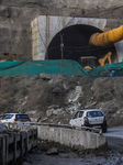 Labourers Work On A Tunnel In Jammu Kashmir 