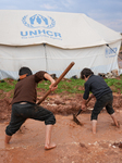 Jindires, One Year After The Earthquake, Camps Sink Into Mud And Clay