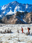 Firefighters Patrol Forest Grassland Protection in Zhangye.