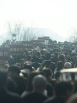 Crowds Gather Along The West Lake in Hangzhou.