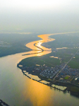 Winding River At Sunset in Suqian.