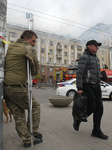 Residential building damaged by Russian shelling in Dnipro.