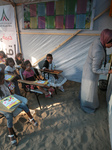 Palestinian Children in a Makeshift School Amid Hamas-Israel Conflict