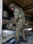 Volunteer medics of Ukraine?s National Guard brigade.