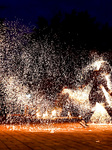 Fire Show In Center of Zaporizhzhia.