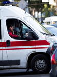 Ambulances in streets of Kyiv.