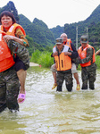 Flood Waters Surround Shilong Village in Hechi