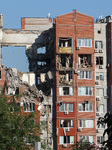 Russian missile strikes Dnipro apartment block.