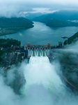 Flood Discharge From Xin 'an River Dam in Hangzhou.