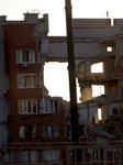 Removing rubble at Dnipro apartment block hit by Russian missile on June 28.