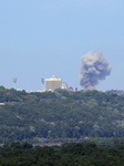 Smoke over Kyiv after Russian missile attack.