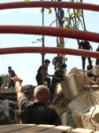 Removing rubble at Kyiv apartment block.