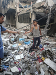 Aftermath of Israeli Airstrike in Gaza, Palestine