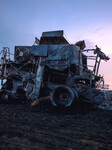 Combine Fire Consumes Wheat Harvest