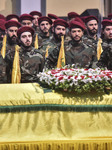 Hezbollah Fighters and Mourners Attend Funeral of Top Commander Fuad Shukr in Beirut