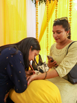 Nepali Hindu Women Apply Mehendi at Kathmandu Fair as Part of Sacred Shrawan Ritual