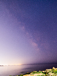 Milky Way Above a Light-Polluted Area