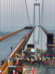 Longtan Yangtze River Bridge Construction in Yangzhou.