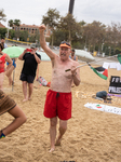 The "Swim With Gaza" Initiative On The Beach Of Barcelona.