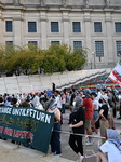 Protesters In Brooklyn New York City Demonstrate On Sutter Avenue Subway Shooting, Lebanon Attacks And Palestine