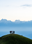 Tourists Are Enjoying The Scenery Of The Mountain Range From Sailung Hill In Dolakha, Nepal