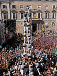 Human Towers In Barcelona During La Mercè, The City's Popular Festival.