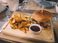 A Burger With French Fries 