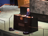 Benjamin Netanyahu At United Nations General Assembly 2024 In Manhattan New York City