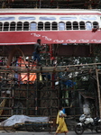 Heritage Tram Model Pandal In West Bengal, Kolkata, India - 28 Sep 2024