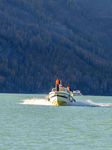 Police Patrol Kanas Lake by Boat in Altay,