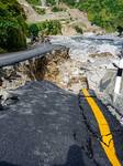 Kulekhani River Flood Damages Dakshinkali-Sisneri Road In Makwanpur, Nepal.