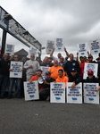 Longshoremen Demonstrate Outside Of Red Hook Terminal In Brooklyn New York As Port Strike Goes Into Day Two