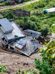 Flood Damages Homes In Bhardev Region, Nepal.