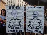 Protest In Madrid Against Israel's Attacks On Gaza And Lebanon