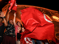 Kais Saied’s Supporters Celebrate After Unofficial Results Of Presidential Election In Tunis