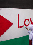 Street Art To Support Palestinian People In Bandung West Java Indonesia