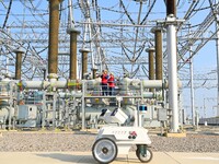 A Intelligent Robot Inspects The Substation in Chuzhou