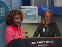 White House Press Secretary Karine Jean Pierre Briefs The Press Corps On Hurricane Milton Preparations