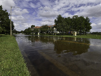 Street Is Flooded During Hurricane Milton In The Hunters Creek Region