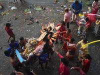 Durga Idol Immersion In Kolkata, India