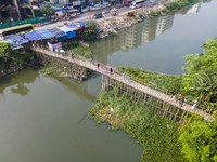 Bamboo Bridge In Dhaka Bangladesh