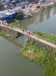 Bamboo Bridge In Dhaka Bangladesh