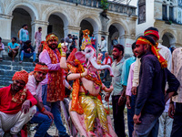 Devotees Immersing Durga Idol In Bagmati River, Nepal.