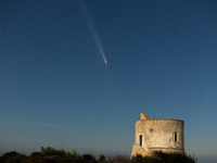 Comet Tsuchinshan-ATLAS (C/2023 A3) Appears Over Torre del Pizzo, Gallipoli, Italy