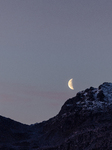 Waning Crescent Moon In Tromso, Norway