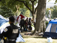 Indian Tribe Camp On The National Mall In Washington DC  One Protesters Was Arrested  For Assault On A Office .